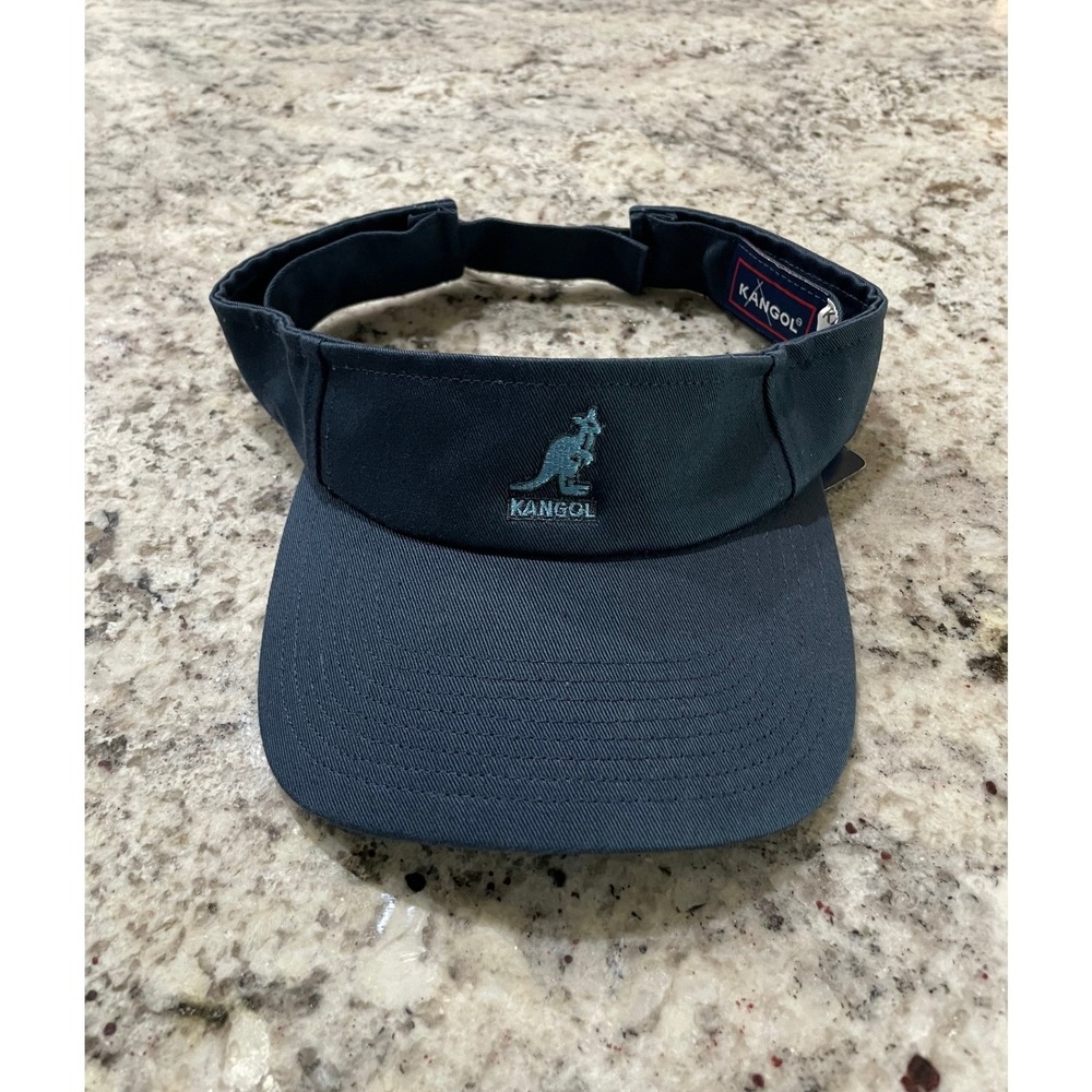 Kangol Black Visor Cap with Kangaroo Logo